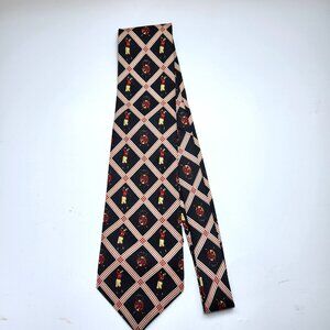 Milano Immagine Golf Necktie Men's Novelty Golfer and Crest Tie Blue White Red